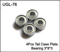 UGL76 4xTail case Plate bearing 3*8*3