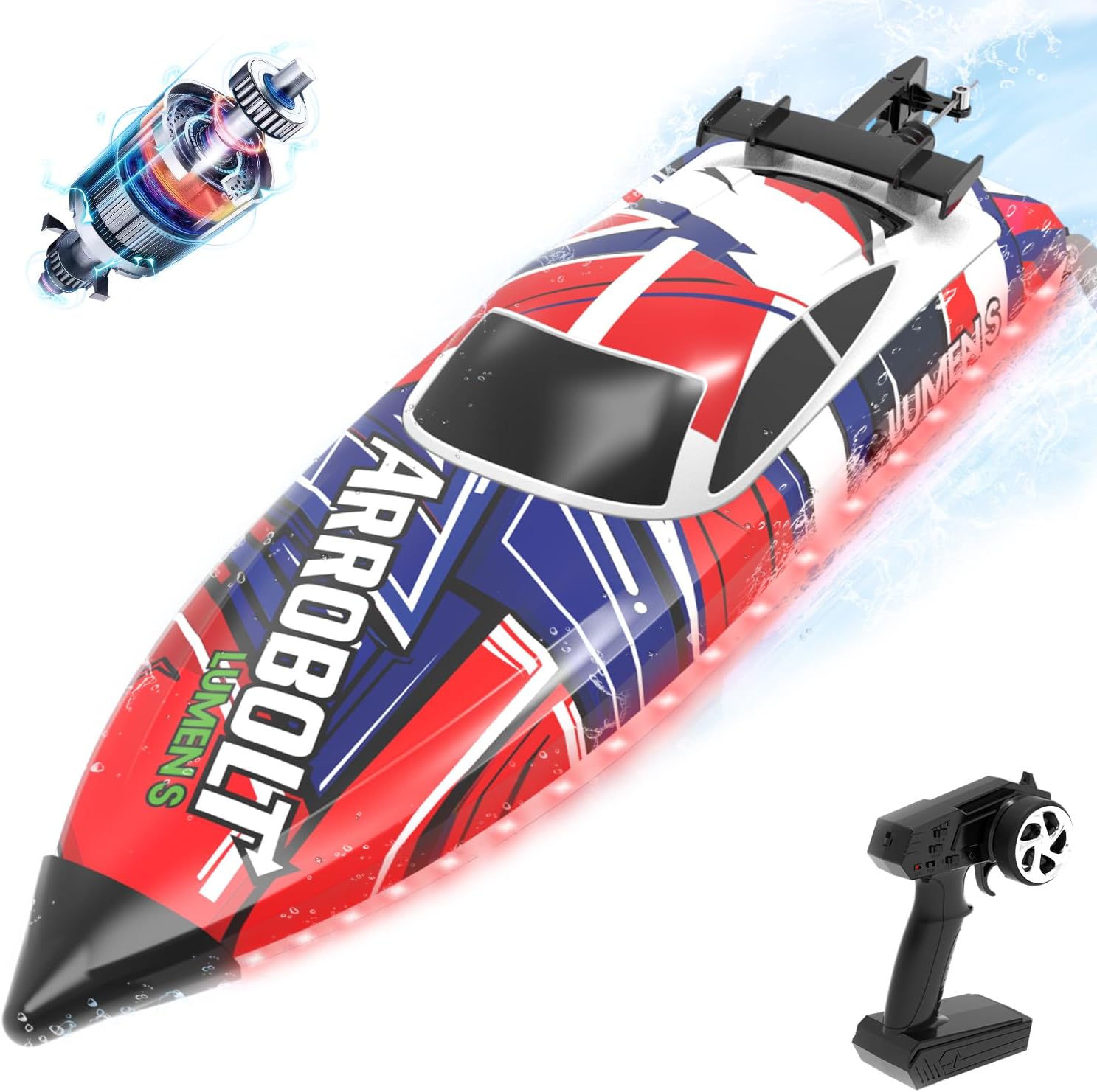 ARROBOLT Lumen S Brushless 56km/h Teljes Proporcionlis Tvirnyts Haj - 797-6 RTR - Piros